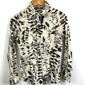 Etro Leaf Print Button-Up Shirt size ITL 42/ US 6-8